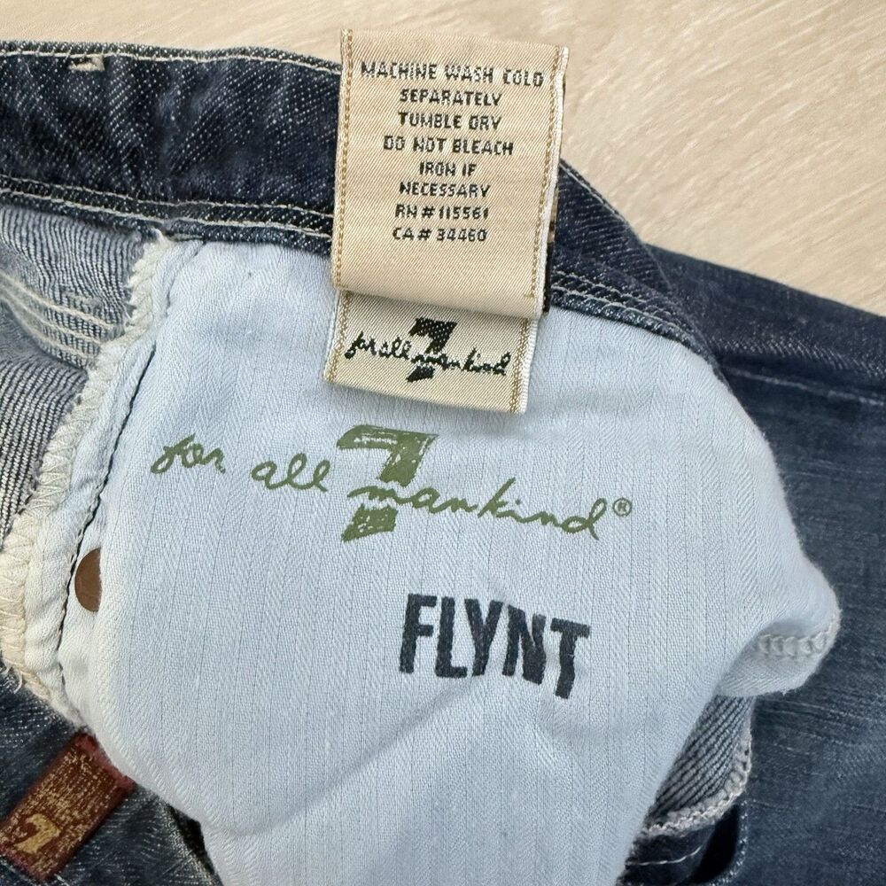 VTG 90s Y2K 7 For All Mankind Flynt Low Rise Bootcut Jeans USA W30 L33 7FAM Auth - Picture 11 of 13